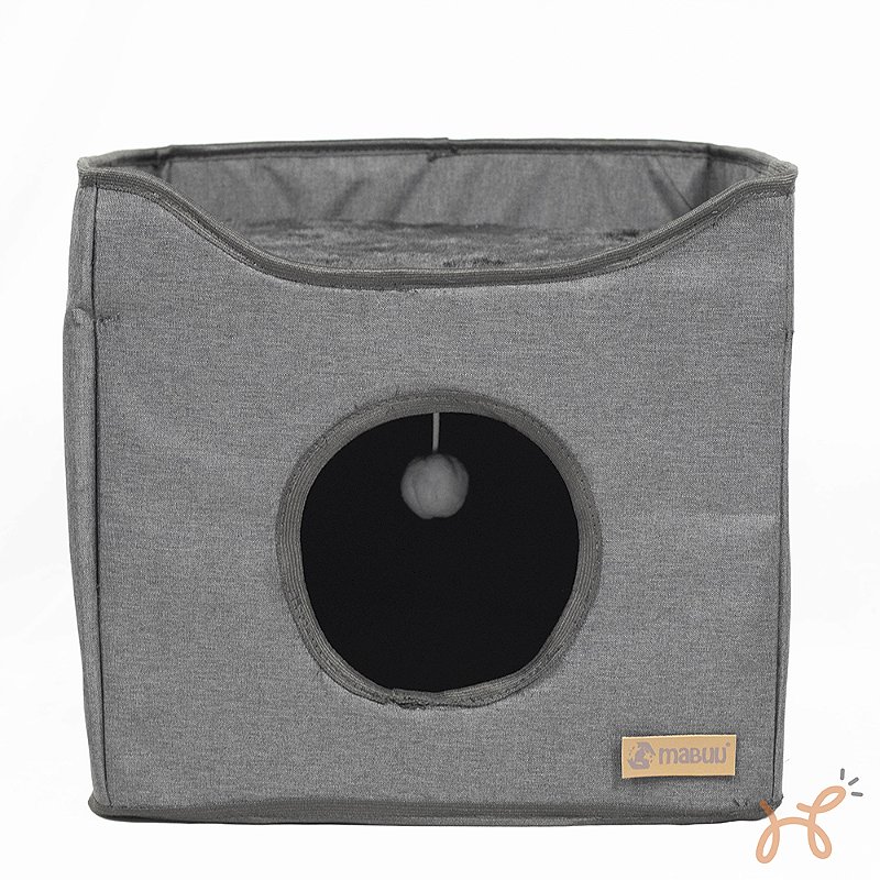 Cabana Cat Cama para Gatos Dobrável 2 em 1 Cinza - Mabuu