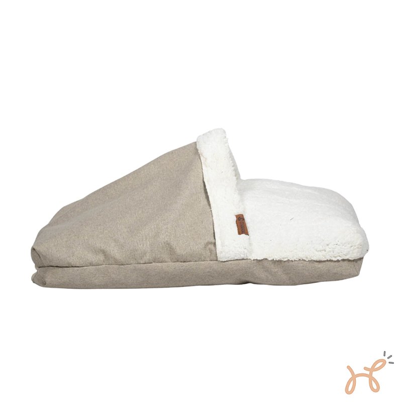 Cama Almofada para Cães e Gatos Saco de Dormir Creme - Mabuu