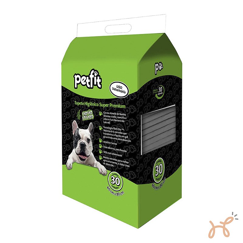 Tapete Higiênico para Cães Carvão Ativado de Bambu 30 un - Petfit