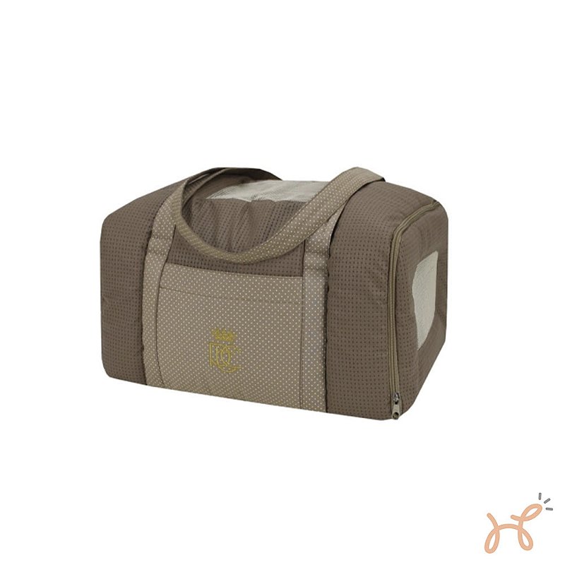 Bolsa de Transporte Pet p/ Avião Courano Poá Capuccino - Pata Chic