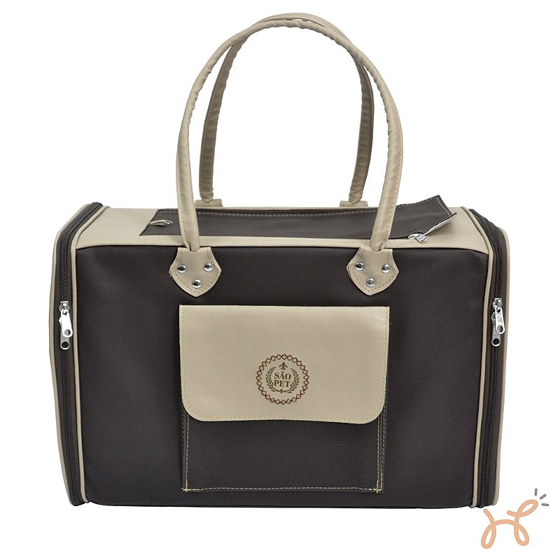 Bolsa de Transporte Pet Paris Marrom - São Pet