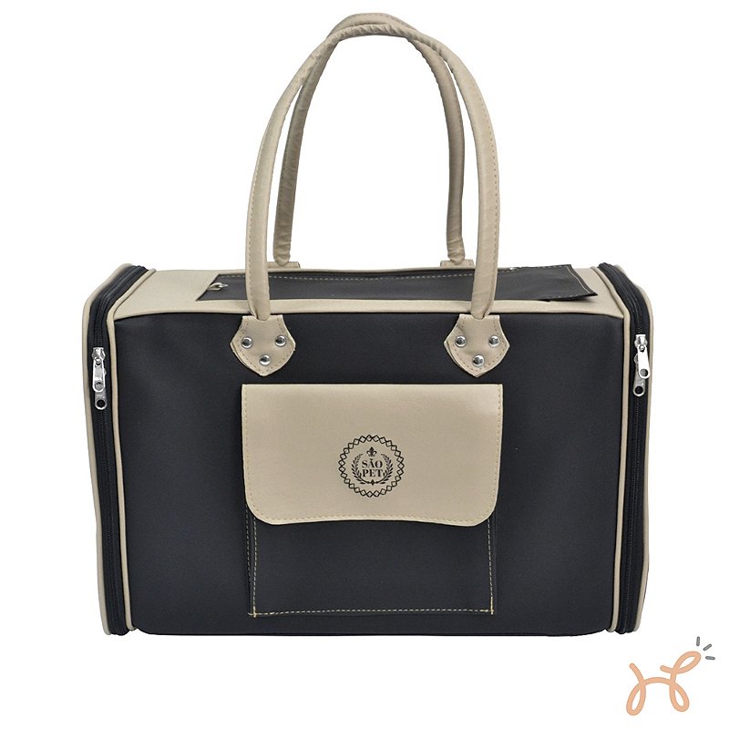 Bolsa de Transporte Pet Paris Preta - São Pet