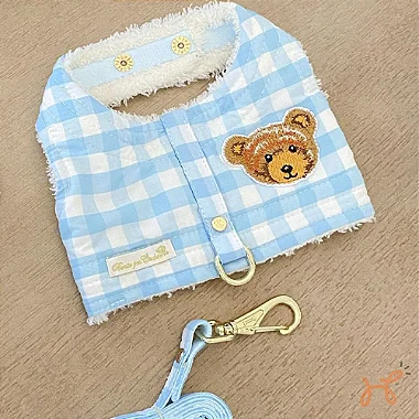 Colete Peitoral para Cães Urso Teddy Azul - Bonito Pra Cachorro