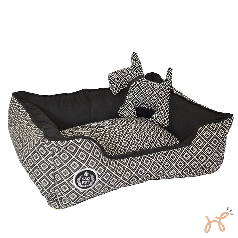 Cama para Cães e Gatos Rubi Black & White Relex - São Pet