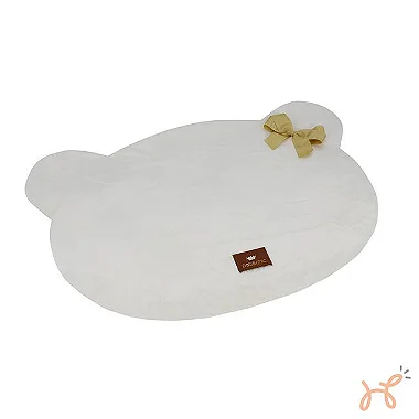 Colchonete para Cães Urso Bear Off White Laço Caramelo - Pata Chic
