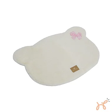 Colchonete para Cães Urso Bear Off White Laço Rosa - Pata Chic