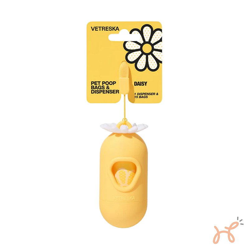 Cata Caca Dispenser e Sacos Daisy (1 dispenser + 1 rolos) - Vetreska