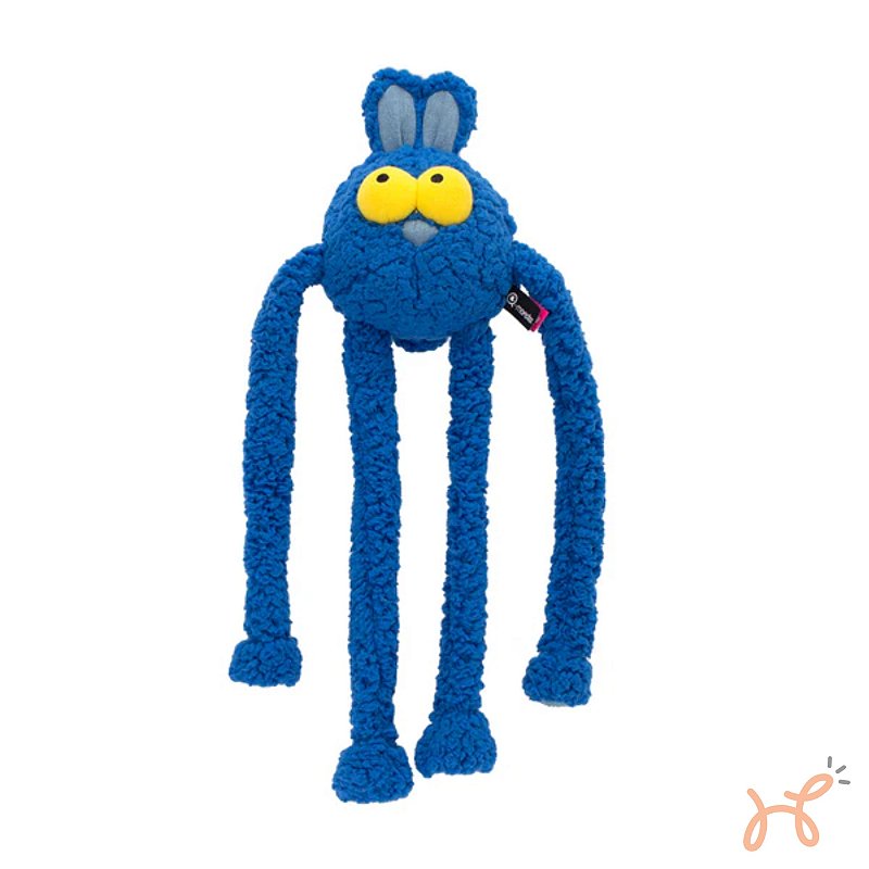 Brinquedo Pelúcia para Cães Extensível Puxa Puxa Coelho Qmonster Azul - Petta
