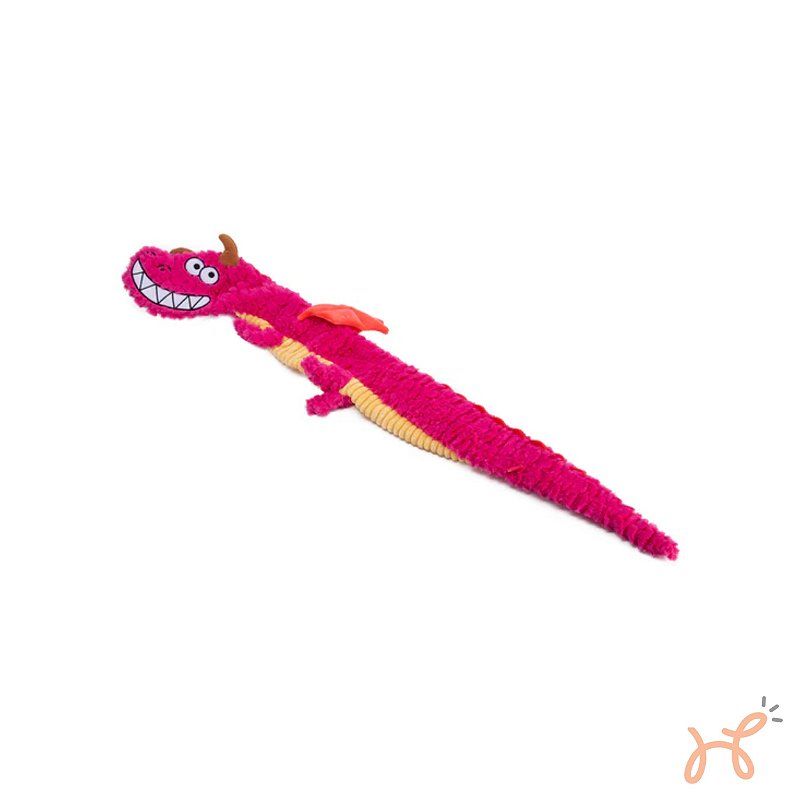 Brinquedo Pelúcia para Cães Dragão Gigante c/ Papel Sonoro Qmonster Rosa P 99cm - Petta