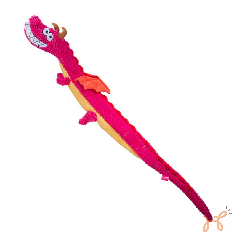 Brinquedo Pelúcia para Cães Dragão Gigante c/ Papel Sonoro Qmonster Rosa G 170cm - Petta