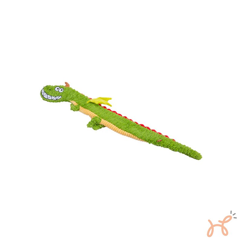 Brinquedo Pelúcia para Cães Dragão Gigante c/ Papel Sonoro Qmonster Verde P 99cm - Petta