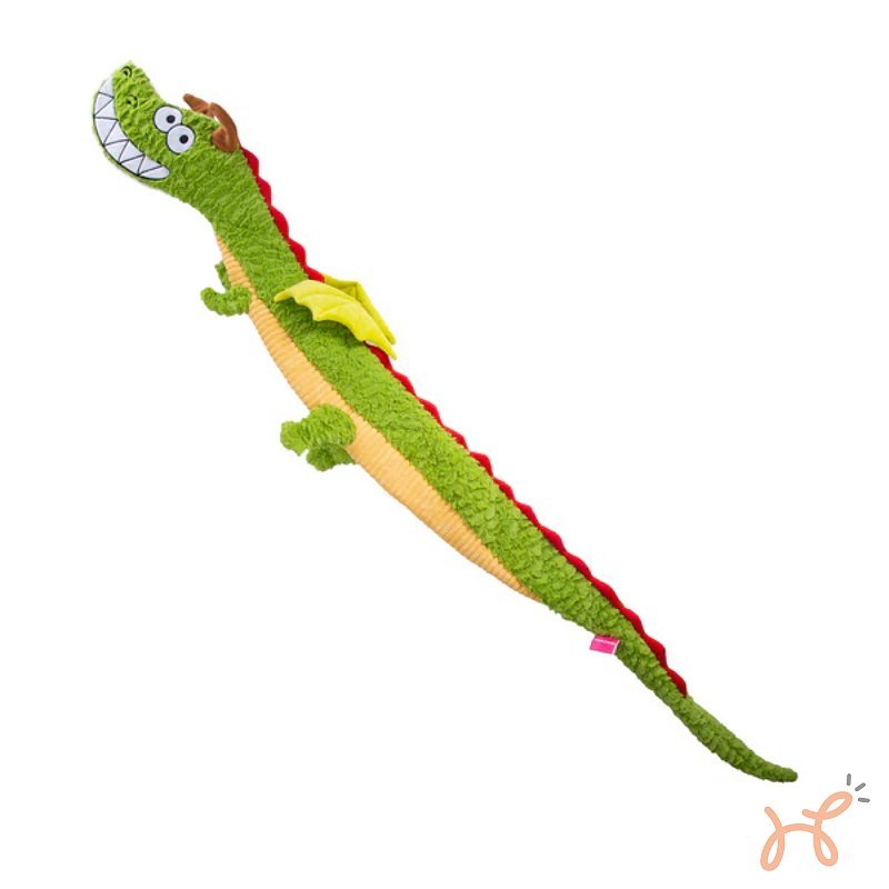Brinquedo Pelúcia para Cães Dragão Gigante c/ Papel Sonoro Qmonster Verde G 170cm - Petta