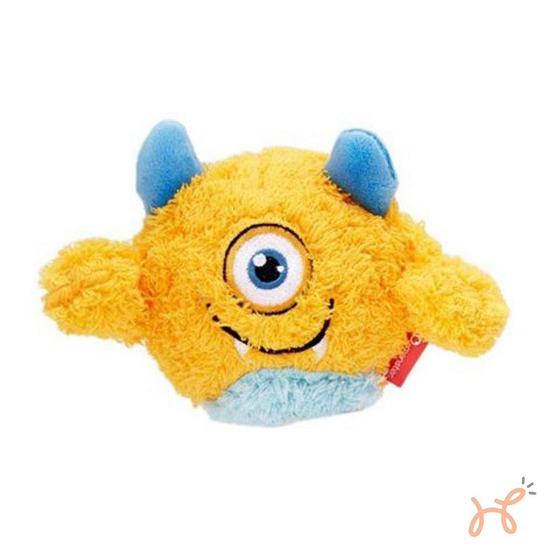 Brinquedo Pelúcia c/ Bolinha para Cães Monstro Baby Cyclope Qmonster G Amarelo - Petta