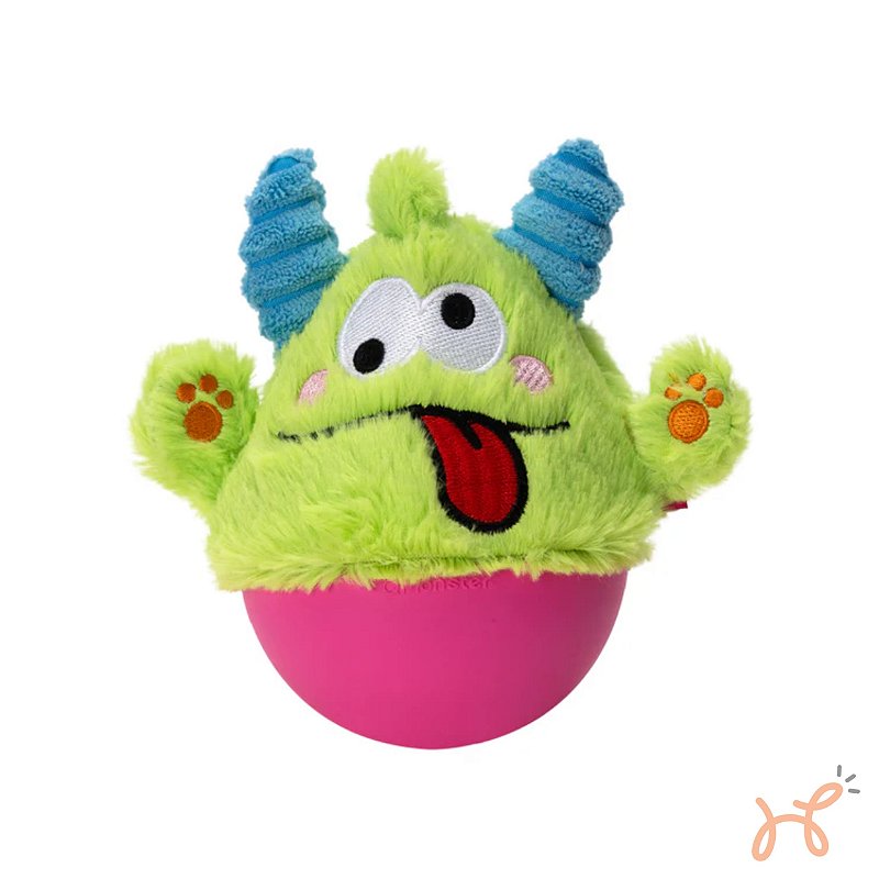 Brinquedo Pelúcia Interativo para Cães Little João Bobo Little Monster Qmonster Verde - Petta