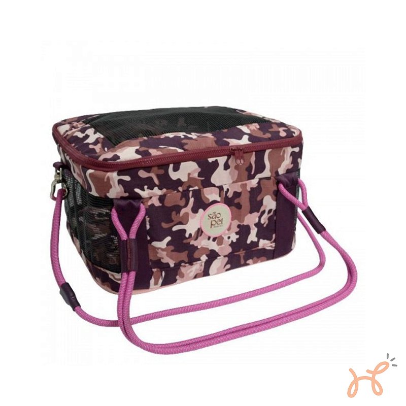 Bolsa de Transporte Pet Aerialpet Selva (GOL) Camuflado Rosa - São Pet