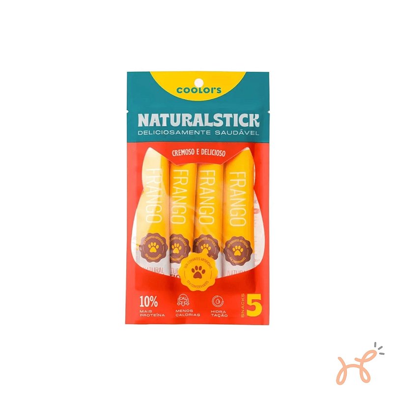 Petisco Natural Stick para Gatos Frango 1 Pacote (5 unid 75g) - Coolors