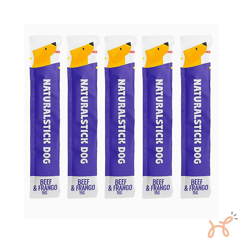 Petisco Natural Stick para Cães Beef & Frango 1 Pacote (5 unid 75g) - Coolors