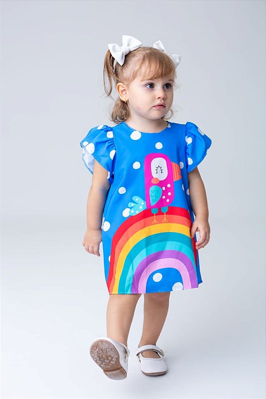 Vestido Ceci Azul Papagaio