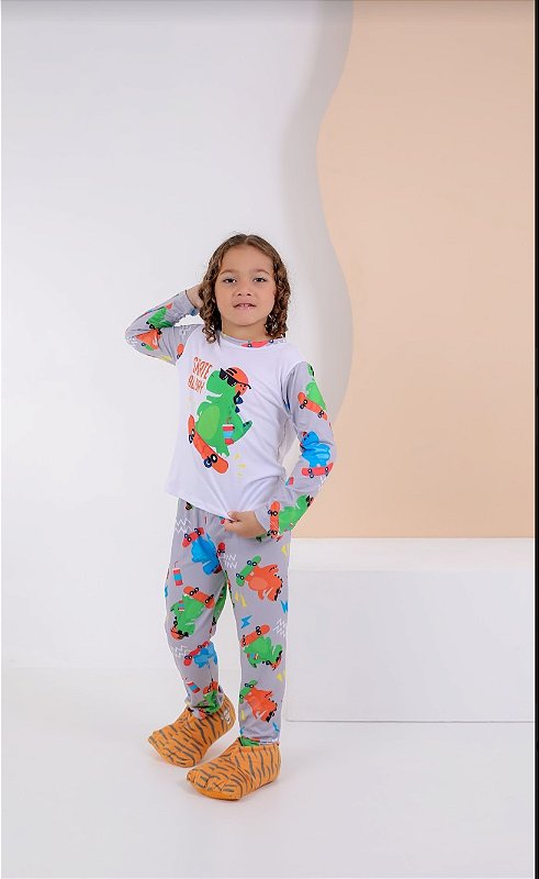 Pijama Dino Skatista - Longo