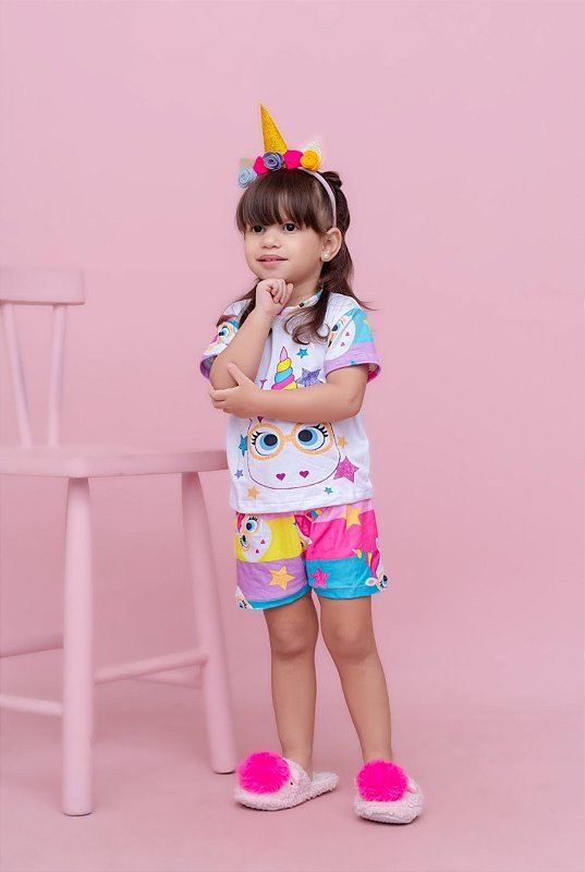 Pijama Unicórnio Estrelar - Curto