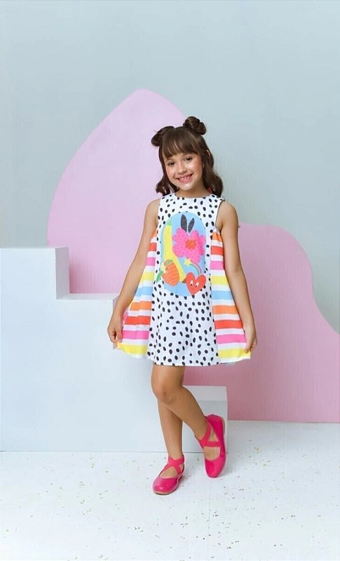 Vestido Larissa Branco Frutas
