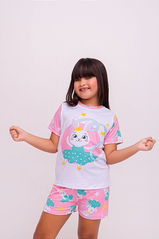 Pijama Suede Coelhinha Bailarina - Curto
