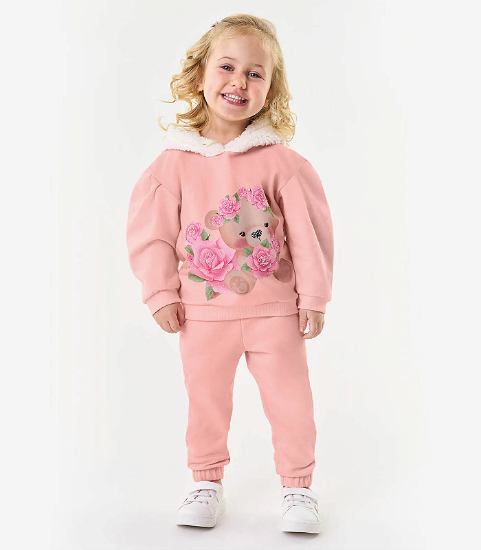 Conjunto Moletom Rosa Bebê