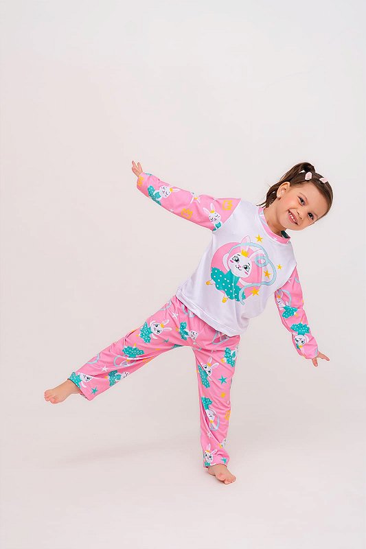 Pijama Suede Coelhinha Bailarina  longo