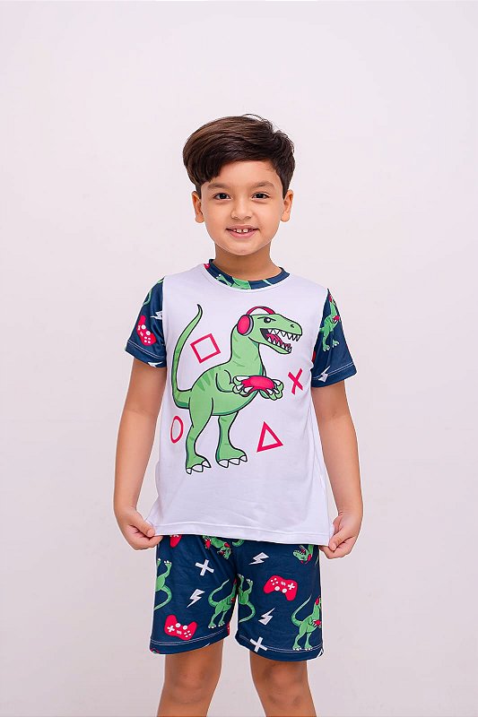 Pijama Suede Dinossauro