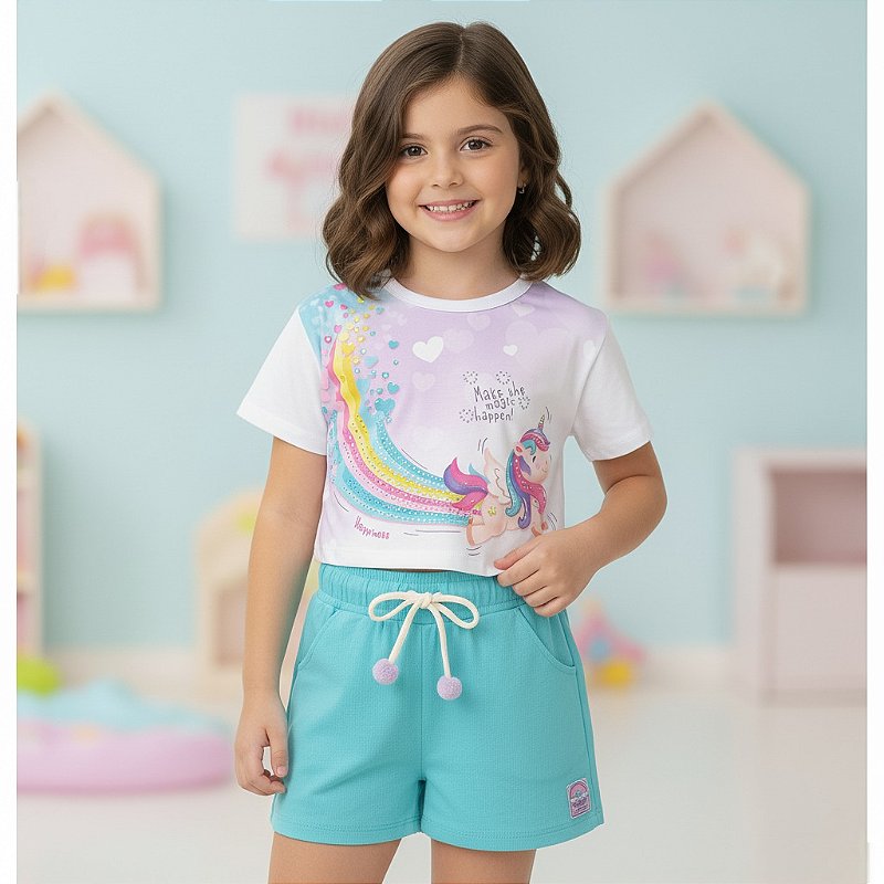 Conjunto Unicórnio Azul