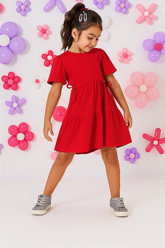 Vestido Glitter Vermelho Mundo Cinti