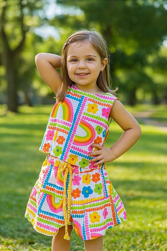 Conjunto Bebel Florido cores