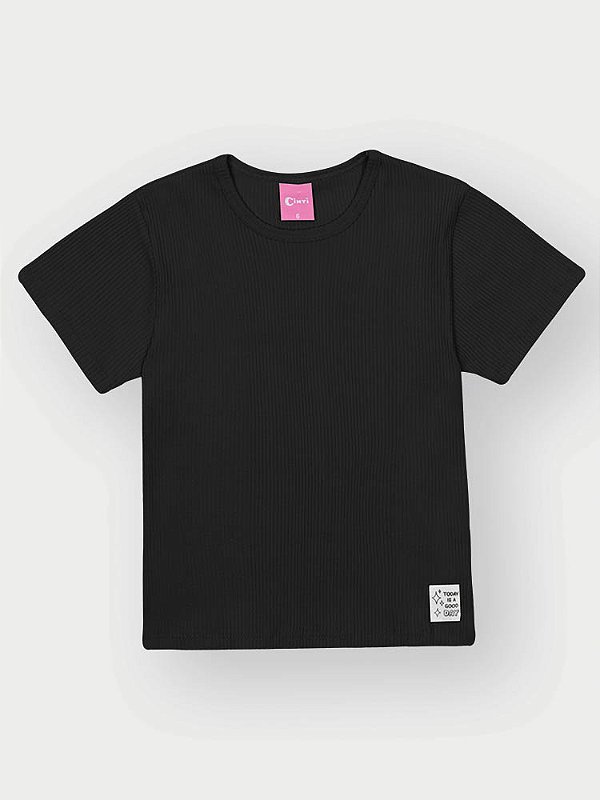 Blusa Canelada Preta