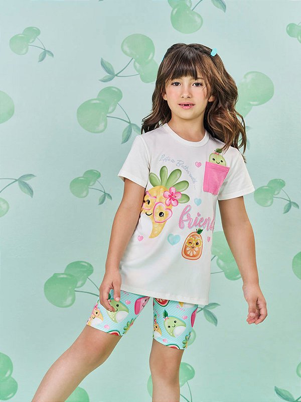 Conjunto Frutinhas Fun – Camiseta + Bermuda