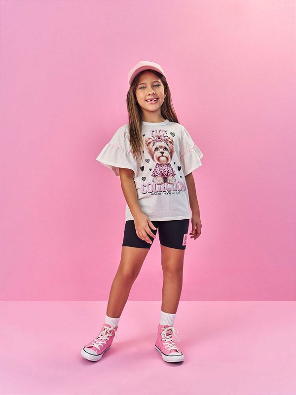 Conjunto Cinti T-shirt Cachorrinha e Bermuda Ciclista