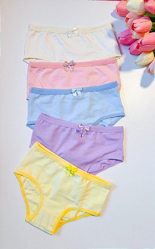 Kit 5 calcinhas lisas
