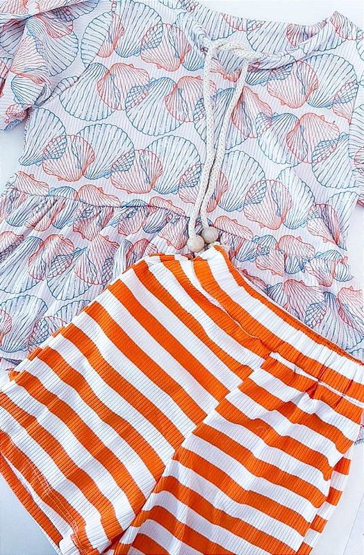 Conjunto Maré Laranja 🐚🧡