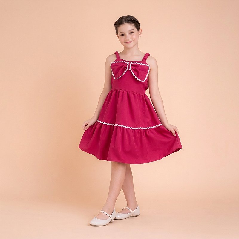 Vestido Bela Fúcsia Alfaiataria com Cianinha