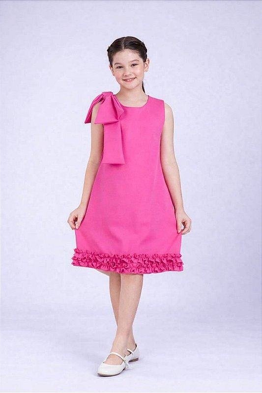 Vestido Sofia – Alfaiataria com Laço Rosa