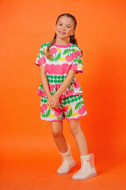 Conjunto Flor do Sol Cereja