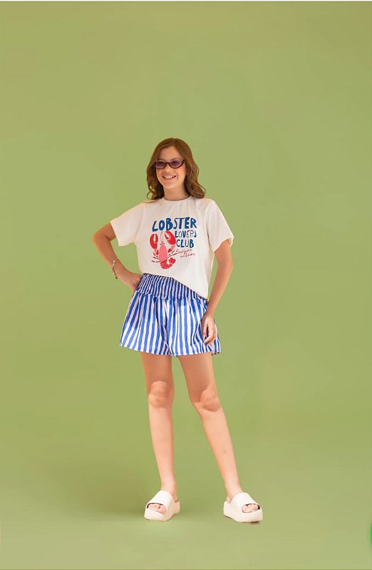 Conjunto Zoe Azul Feminino Caraguejo