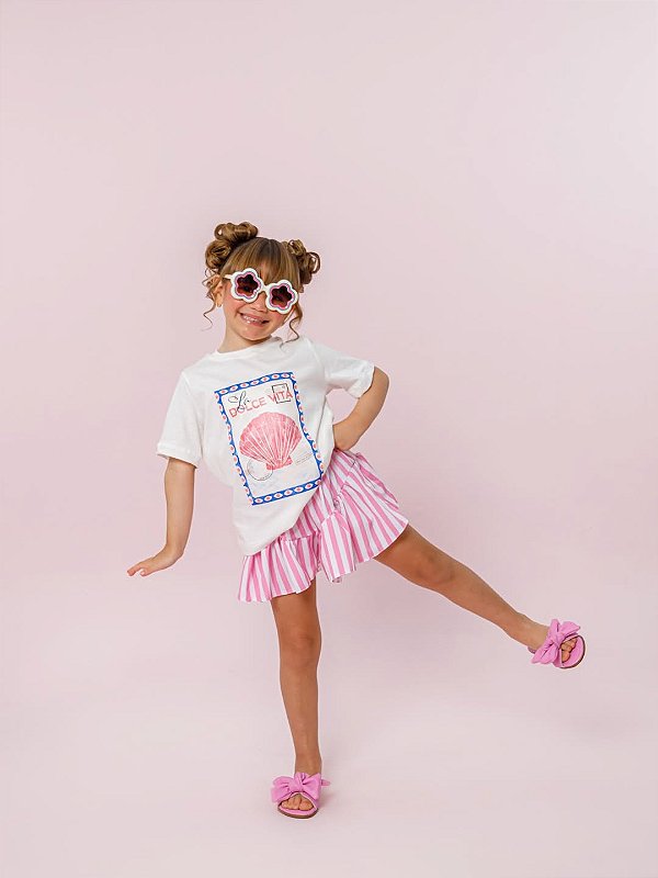 Conjunto Dolce Vita Branco com Rosa