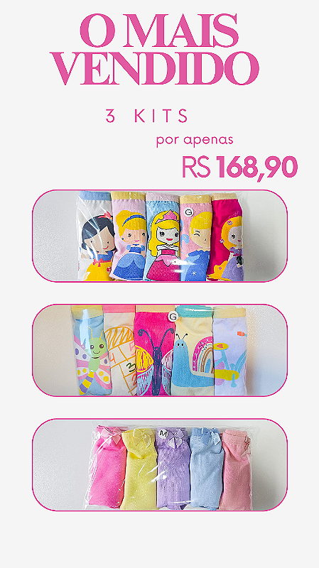 COMBO 3 KITS DE CALCINHAS
