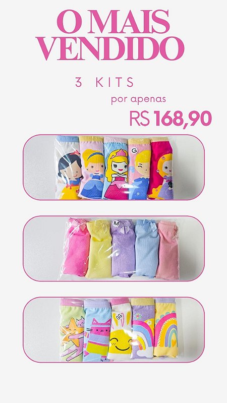 COMBO 3 KITS DE CALCINHAS