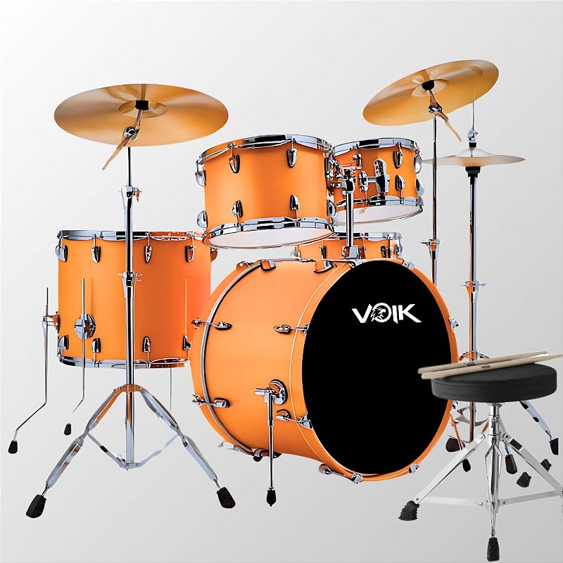 Bateria Acústica BAM22-OR Laranja | VOIK - VOIK
