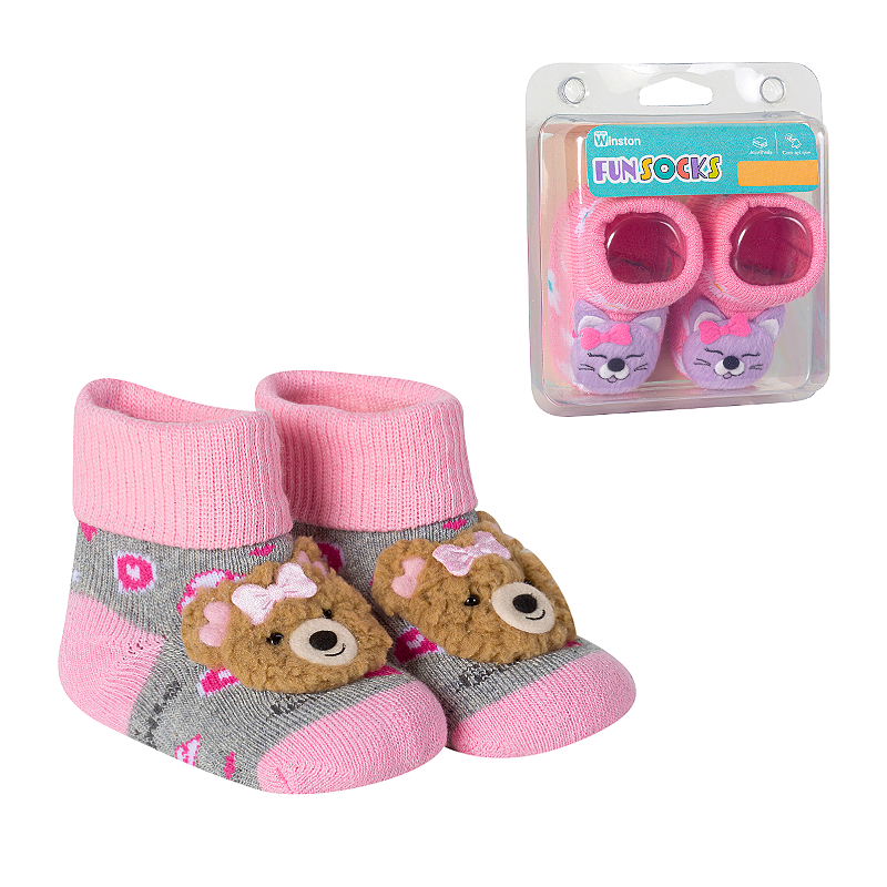 Meia Sapatinho com Bichinho Pantufa Bebê Fun Socks Meias Winston