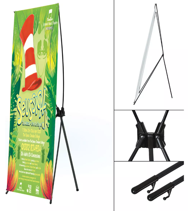 PORTA BANNERS X - 1,80 X 80 AJUSTAVÉL - LOJA DA PINTART SINALIZAÇÃO