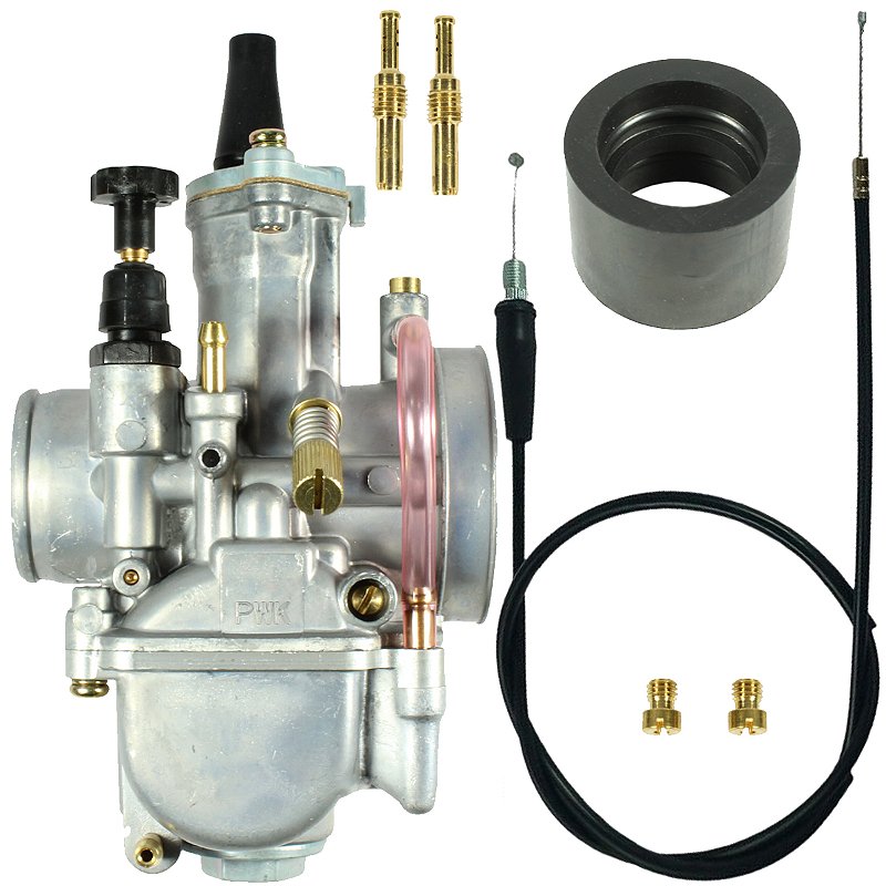 Carburador universal modelo Koso PWK Keihin com Powerjet com cabo