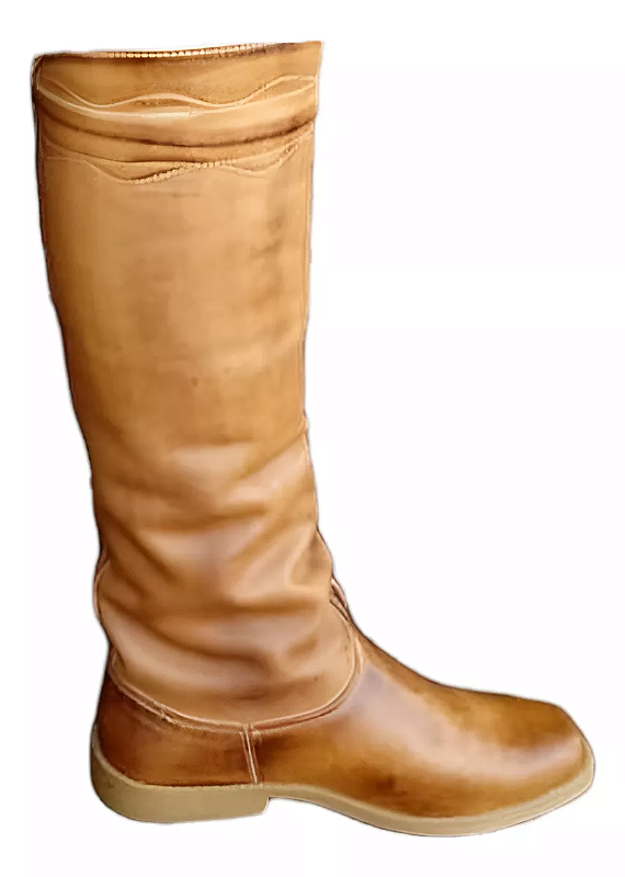 Bota Campeira Gaúcha Couro Angoneze Marrom Escovado Claro Premium