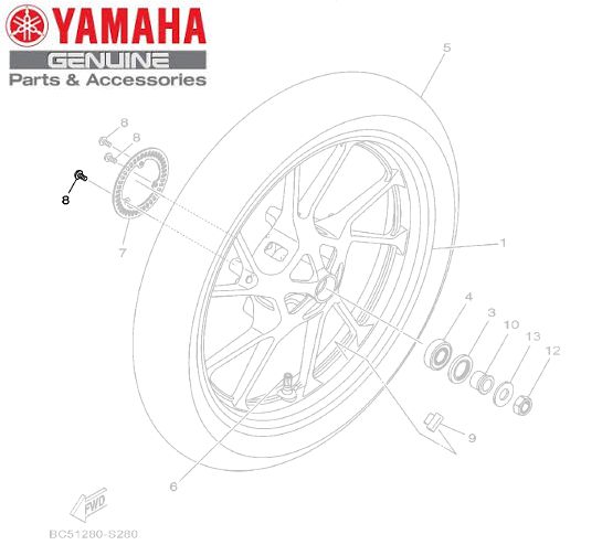 PARAFUSO DO ROTOR DO SENSOR ABS PARA FZ25 NOVA FAZER 250 ABS